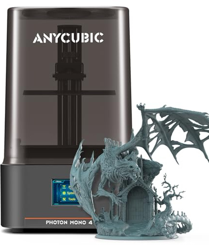 ANYCUBIC Photon Mono 4 10K Resin 3D Printer, 7'' HD Mono LCD Screen, Power Off Resume, Upgraded Light Source, Print Volume 6.04'' x 3.43'' x 6.49''