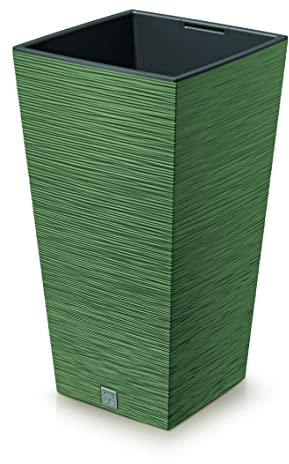 URBNLIVING Square Tall Modern Look Planter Flower Plant Pot Indoor Outdoor Garden Decor (Earth Green)