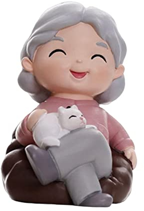Milageto Oma, Opa, Statue, älteres Paar, Figur, Tortenaufsatz, Puppe, Großeltern, Kunstharz Modell, Kunstskulptur für Wohnzimmerdekoration, Grandma