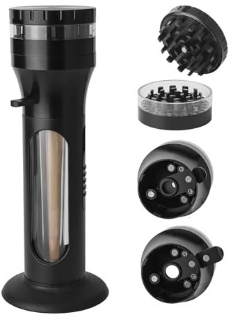 Cyt1tone Herb Grinder Cone Loader, Portable Roll Filling Machine, 2 in 1 Kräuterschleifer und Kegelfüller, Schwarz