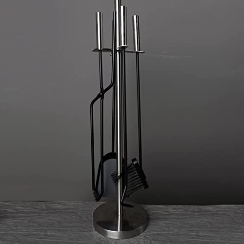 Attrezzo per caminetto Set di Attrezzi per caminetto in Stile Moderno, 5 Pezzi Set di bracieri per Stufa, Kit di Attrezzi per Porta pinze per Legna da ardere, Kit di Attrezzi per focolari per camini