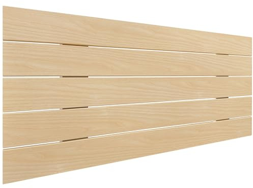 DHOME Sänggavel i Återvunnet MDF-Trä Horisontell Pallstil Pallbädd Inkluderar Beslag (80x46 Palet 5, Naturligt Trä)