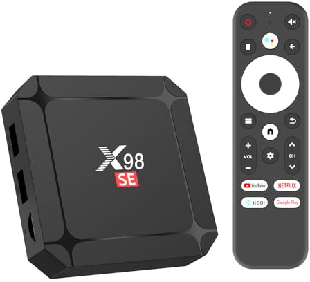 Puersit Boîtier TV Android 10, Box Android TV X98SE avec Allwinner H313 A53 CPU Support 4K HD Dual WiFi 2.4G 5.8G BT5.0 100M LAN Enternet 2GB/8GB