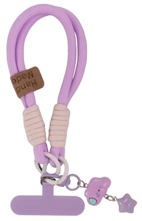 Votvloay Cordino per Cellulare Telefono Universale,Rimovibile Cordino da Collo Nylon Catena Collana Tracolla con Toppa di Fissaggio Compatibile con Smartphone dei Casi - Viola