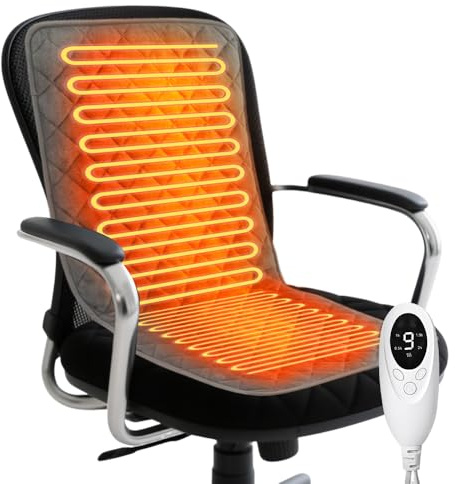 Manta Electrica, Plegable Portátil Almohadilla Electrica, 9 Niveles Ajuste Temperatura Heating Pad para Camping, Hogar, Silla de Oficina, 45×90 cm Almohada Electrica Calor