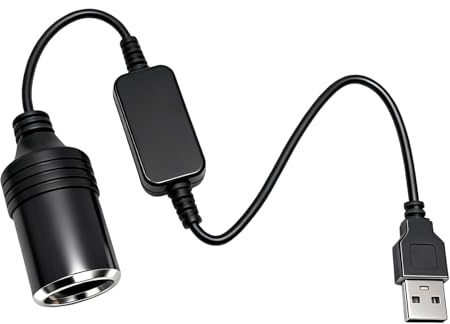 5V USB A Macho a 12V Encendedor de Cigarrillos de Coche, USB a 12V Cargador USB de Encendedor del Coche zócalo Adaptador convertidor de Macho a Hembra