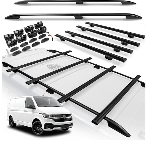 CHROMEMASTER | Barre Longitudinali Tetto e Barre Portatutto Compatibili con VW Transporter T6.1 L2 LUNGO 2019-2023 | Kit Dedicato per il Trasporto di Carico, Attrezzature, Box e Piattaforma da Tetto