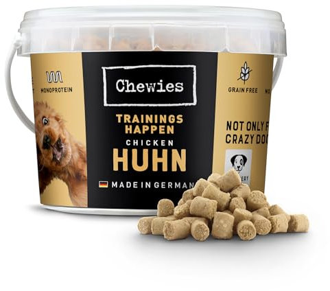 Chewies Trainingshappen Huhn - Monoprotein Snack für Hunde - 300 g - getreidefrei & zuckerfrei - Softe Leckerlies fürs Hundetraining - hypoallergen