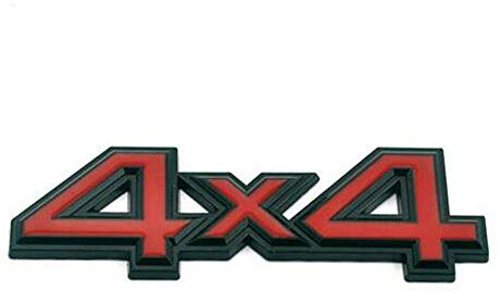 1 Pz Metallo 3D 4X4 Auto a quattro ruote Car Sticker Distintivo Dell'emblema (Rosso #Nero)