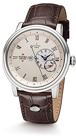 Kronsegler Phaenomen Automatik Regulateur Herren Armbanduhr Stahl-Altweiß-Römisch