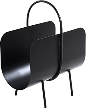 HAKU Möbel Zeitungsständer schwarz, Metall - Maße: B 37 cm x H 47 cm x T 22 cm, Style: Modern