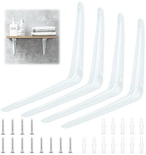 4 Pcs Wandregal Regalwinkel Wandmontage Regalhalterungen Dreieckig Regalträger Metall Regalträger Winkel Halterung Regalträger Aluminium für DIY-Regale Wandlager