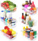 KICHLY Küchenorganisator für die Speisekammer - 6er Set mit mittlerem Stauraum für Kühlschrank, Schränke, Regale, Spülen, Kosmetik, Bürobedarf, Werkzeug - BPA frei