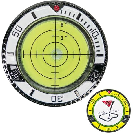Walopola Golfball-Marker-Wasserwaage, Golfmützen-Clip-Ball-Marker mit hoher Präzision, Golf-Trainingswerkzeug zur Verbesserung Ihres Putting-Spiels, Lesen von Grün, Pokerchip-St , Blasen-Wasserwaage,