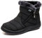 Sunqiran Damen Schneeschuhe Knöchel Reißverschluss Stiefel Pelz gefüttert warme Stiefel Outdoor rutschfeste wasserdichte bequeme (schwarz, Erwachsene, Damen, 40, Numerisch, EU Schuhgrößensystem, M)