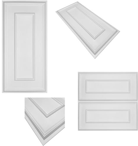 3D Wandpaneele aus reines XPS Polystyrol Styropor – Weiß - Klassische Wand- & Deckenverkleidung in Rahmenoptik – 100x50cm - 8m² - 16 Stück