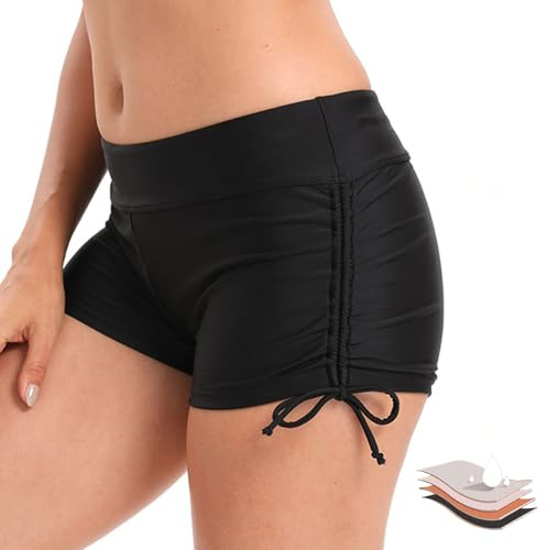 TUONYIS Shorts de Natación para Mujer, Pantalones Cortos de Natación, Traje de Baño Mujer Bañador de Secado Rápido para Playa, Piscina, Deportes Acuáticos