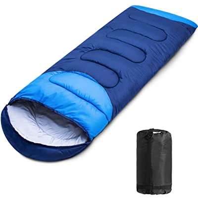 Tafunkun Sleeping Bags for Adults and Teenager Camping, Hiking, Backpacking Outdoor 3-4 Season Ultralight Backpacking Sleeping Bag Cold Weather & Warm, Lightweight Compact, Blue