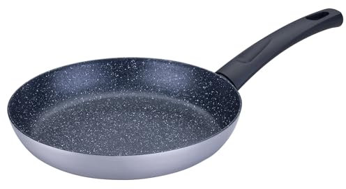 FACKELMANN Bratpfanne Essential Crisp Ø 24 cm aus recyceltem Aluminium mit keramischer Antihaft-Beschichtung – Backofenfest und für alle Herdarten geeignet, Schwarz