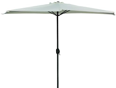 MA MAISON Ombrellone Mezzaluna 300x150x250h cm, da Muro e Parete Palo Ø38 mm - Salvaspazio Terrazzo, Balcone, Manovella, Semicerchio, Protezione UV, Parasole, Idrorepellente - Base Inclusa