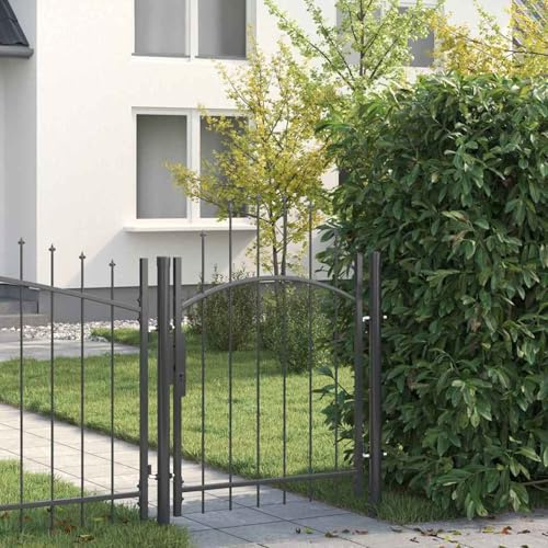 Gecheer Stylish Outdoor Garden Gate - Rustic Minimalist Design, Iron & Steel, Secure Locking System Model42008897