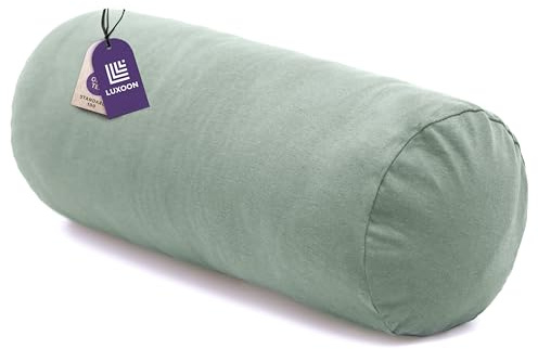 Luxoon Nackenrollenbezug mit Reißverschluss – Bezug für Nackenkissen, 100% Baumwolle, weich, waschbar und trocknergeeignet, 15x40 cm, Salbei Grün