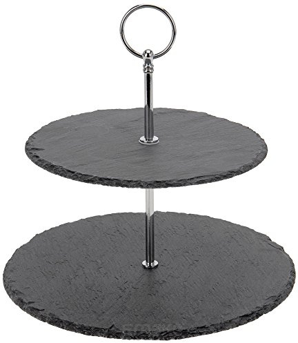 2 Tier Cupcake Slate Stone Stand Serving Tray
