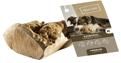 Chewies Radice da masticare per cani – giocattolo da masticare in radice di albero – senza schegge e 100% naturale – per una lunga durata – taglia M