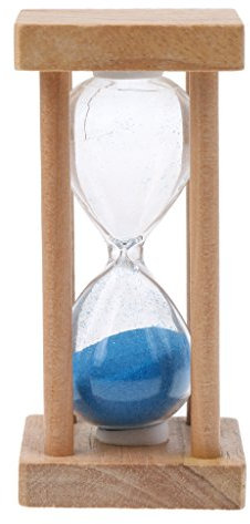 Sharplace 5 Minuten Sanduhr Hourglass mit Holz Rahmen Dekoration Geschenk - 4,5 * 4,5 * 9,5 cm, Blau