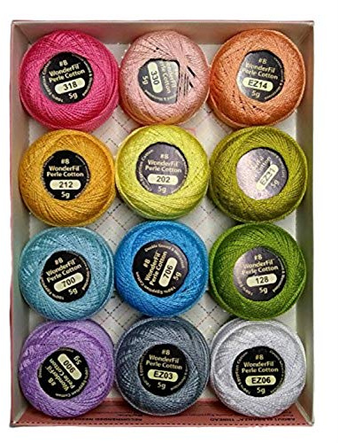 Wonderfil Eleganza #8 Perle - Hilo de algodón para bordar, colección Sampler, color pastel
