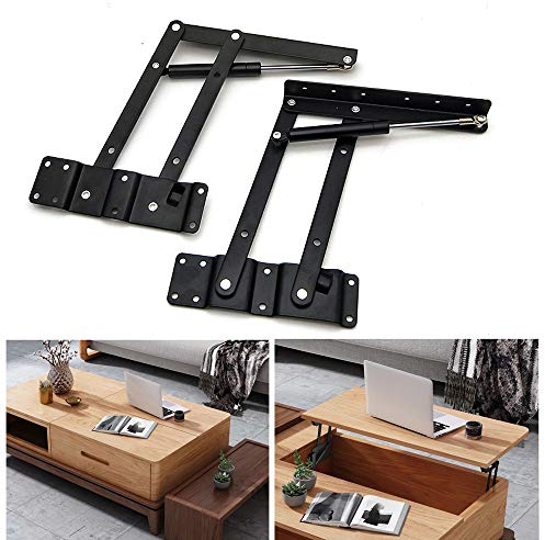 1 Pair 50kg/100LB Couchtisch FrüHlingsscharnier, Klappbarer Couchtisch Schreibtischliftrahmen, Montage Gelenkfeder Stehen Tischrahmen, Anti-Rost, Haltbar Und Stark FüR Couchtisch MöBelzubehöR
