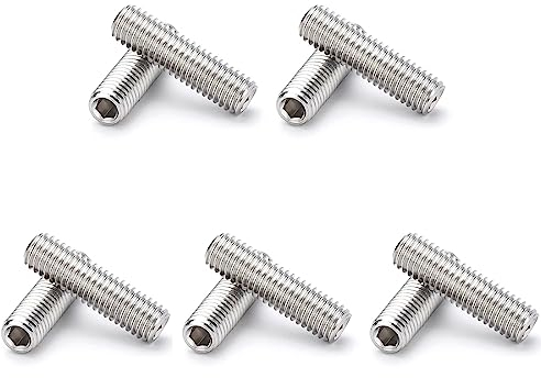 10 Tornillos, M5x20mm, Herramientas Ferretería Pernos Punta Cónica Tornillos Sin Cabeza, Acero Inoxidable Hexagonal Tornillos de Fijación Rosca Métrica Llave Allen Clavos Prisioneros Tornillo
