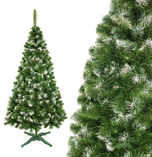 LEAN Toys Julgran konstgjord julgran med snö 220 cm gratis liten dekoration kreativ grön julgran 50 cm