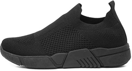 Lilley Dixie Womens Black Knitted Casual Shoe - Size 6 UK - Black