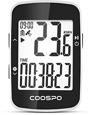 COOSPO Bike Computer Wireless GPS BC26, Bluetooth Cycle Computer GPS IPX7 Waterproof, Bike Speedometer Odometer with 2.3 Inch Auto-Backlight, Bicycle Computer Support CooSpoRide