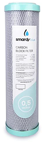 smardy blue CTO-10 Aktivkohle-Block-Filterpatrone 0,5μm Carbon Block Ersatzfilter Kartusche für Umkehrosmose Wasserfilter Auftischfilter