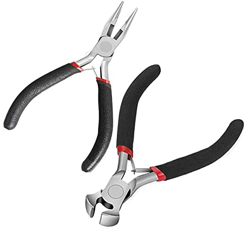 JOSDIOX Zipper Repair Kit Tool- Zipper Install Pliers for Replacement & Repair, Mini Needle-Nose Plier And End- Cutting Pliers 2 Packs