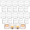 Glasseam 24er Teelichthalter Set Klar Kerzengläser, Kerzenglas Zylinder Bulk, Mini Kerzenhalter Glas für Home Tischdeko, Chic Teelicht Gläser für Hochzeit Party Teelichtgläser Weihnachten