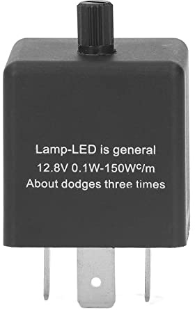 Relè Lampeggiante a LED per Auto a 3 Pin DC12V 10a Frequenza di Lampeggiamento Regolabile Modulo Impermeabile ABS Fix per Lampadine per Indicatori di Direzione a LED per Auto Moto