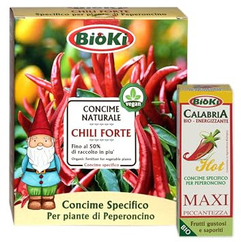 Concime Peperoncini Maxi piccante Biologico e Fertilizzante Granulare ipertonificante per tutte le varietà - Abbondante Produzione Di qualità di Frutti per coltivazione in Vaso e a Terra. Offerta