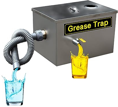 Grease Trap, Kommersiell fettavskiljare Rostfritt stål Interceptor 0,15 Ton/h,för Home Restaurant Canteen Kitchen