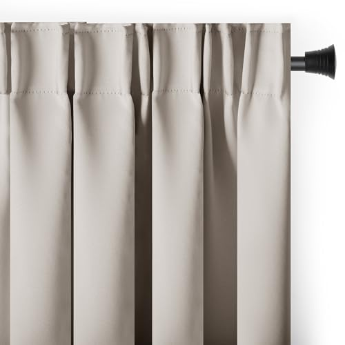 RESTILO Blackout - Cortina Opaca para Ventana, 140 x 270 cm, Color Beige Claro, 1 Unidad, Cinta fruncidora
