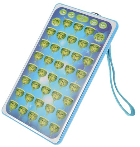 LRXIYODE Tablet Educativo Apprendimento Arabo 38 Lezioni Animazioni Cartoni Animati senza Batterie Colore Blu per Sviluppo Cognitivo e Linguistico Età Prescolare