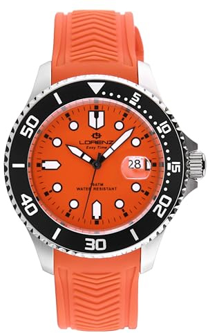 Lorenz - Orologio Sportivo da uomo al quarzo- Easy Time Sport 030263DD - Orologio in gomma Sub 100m