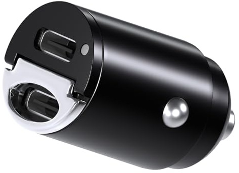MMOBIEL Dubbel USB-C Billaddningsadapter - 45W Snabbladdning för Cigarettändare - Ultrakompakt Billaddare - USB-laddare - Kompatibel med iPhone 17 16 15 14 13 12 Pro Max, Samsung S26 S25 S24 S23 S22