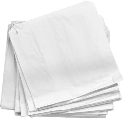 1000x White Sulphite Strung Kraft Paper Food Bags (8x8 Inch) | Recyclable & Biodegradable Sandwich, Fruit Carrier Bags for Home, Restaurants, Takeaways, Groceries & Bakery
