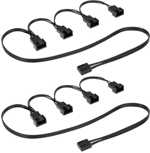 Ancable 2 cables divisores de ventilador PWM de 1 x 4 pines a 4 pines macho de 4 pines para CPU, carcasa y placa base