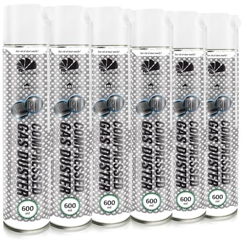 AABCOOLING Home&Office 6x 600ml Aire Comprimido – Limpieza de Ordenadores, Torre de PC, Consola, Portátil, Teclado, Material de Oficina, Soplador de Aire, Aerosol, K1