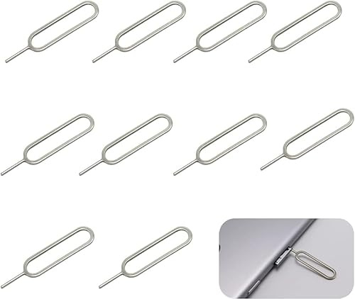 Zodazoqa 10 herramientas de apertura de extracción de tarjeta SIM, abridor de agujas, herramienta universal de eyector SIM compatible con todos los iPhone, Samsung, HTC, todos los dispositivos de