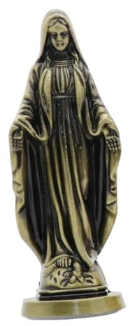 FashionCha Statua Della Vergine, Figura Sacra, Scultura Ornamentale Religiosa in Zinco, Decorativa, Adatta per Regali Festivi, Collezione, Decorazione, Green Retrò